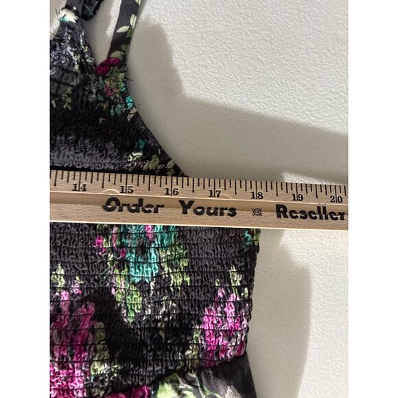 Torrid Camisole Womens 16 Smocked Floral Print Empire Waist Camisole gray Size 2 - Picture 5 of 9